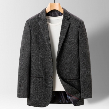 2022 Kevät Syyspuku Miesten Business Casual Puku Villainen Takki Slim