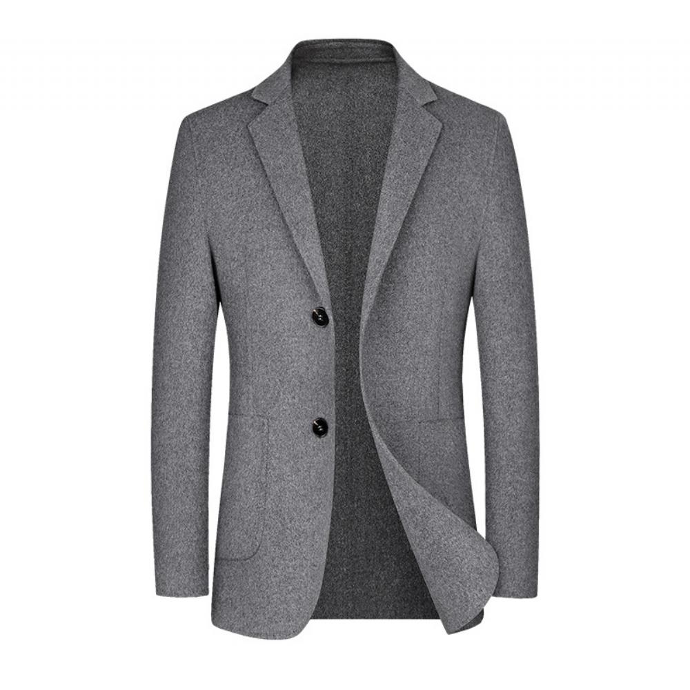 2022 Slim Fit Villainen Rento Selässä Halkio Villa Yksivärinen Kolmiulotteinen Patch Tasku Puku Kaulus Takki