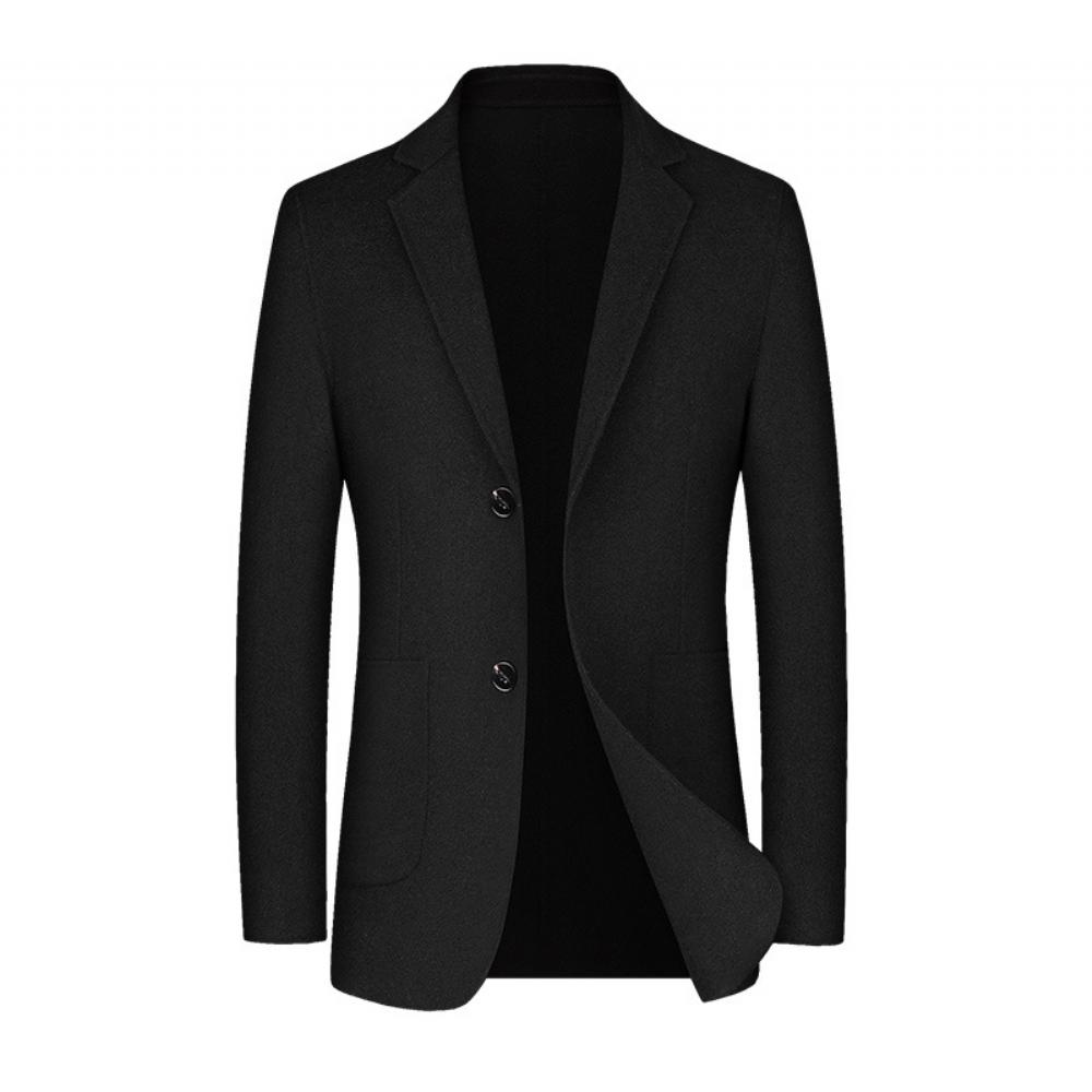 2022 Slim Fit Villainen Rento Selässä Halkio Villa Yksivärinen Kolmiulotteinen Patch Tasku Puku Kaulus Takki