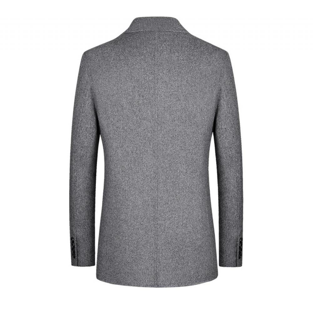 2022 Slim Fit Villainen Rento Selässä Halkio Villa Yksivärinen Kolmiulotteinen Patch Tasku Puku Kaulus Takki
