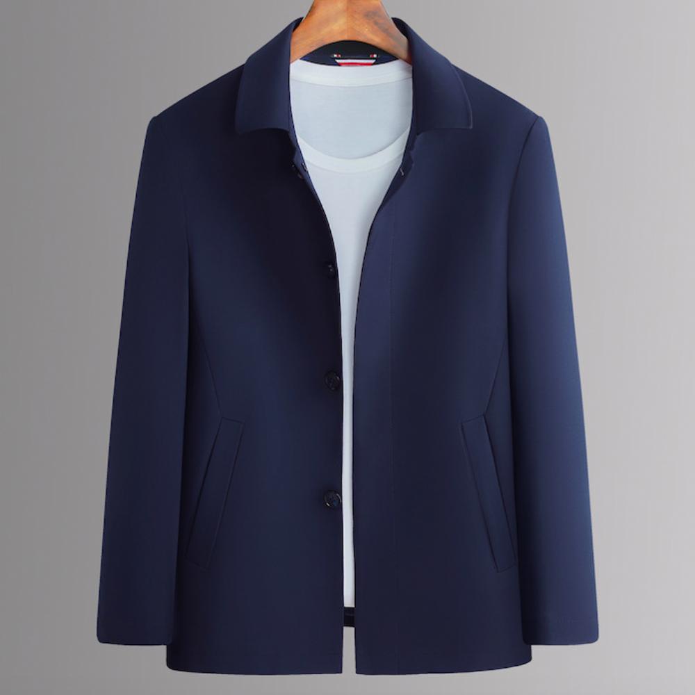 2022 Syksy Keski-ikäiset Vanhukset Miesten Munakoisotakki Business Casual Takki Nappi Lyhyt