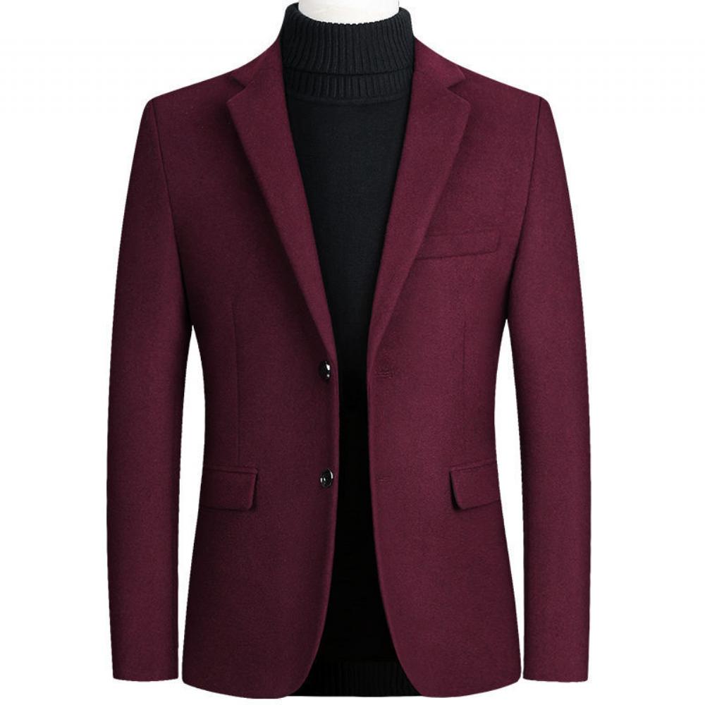 2022 Syksy Talvi Miesten Takki Villainen Puku Business Casual