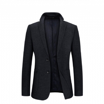 2022 Syksy Talvi Miesten Villainen Villatakki Slim Fit Lyhyt Kashmir Takki Villapuku