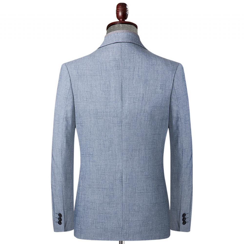 Harmaa Ruudullinen Puku Kevät Syksy Ohut Miesten Rento Slim Fit Takki