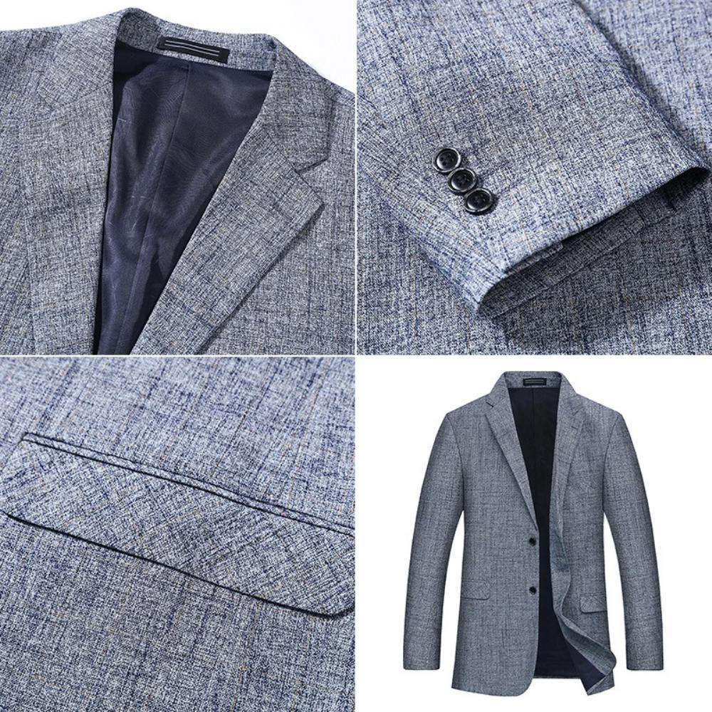 Isokokoiset Keski-ikäiset Vanhukset Business Casual Miesten Puvut Plus Rasva Lisää Rasvaa Löysä Takki Lihava Keski-ikäisten Ohuet