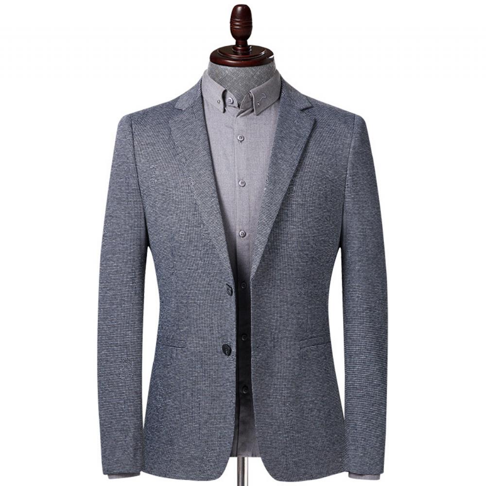 Jacquard Puku Kevät Syksy Miesten Vapaa-ajan Slim Fit Takki