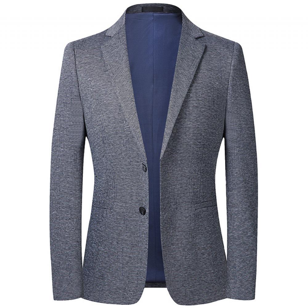 Jacquard Puku Kevät Syksy Miesten Vapaa-ajan Slim Fit Takki