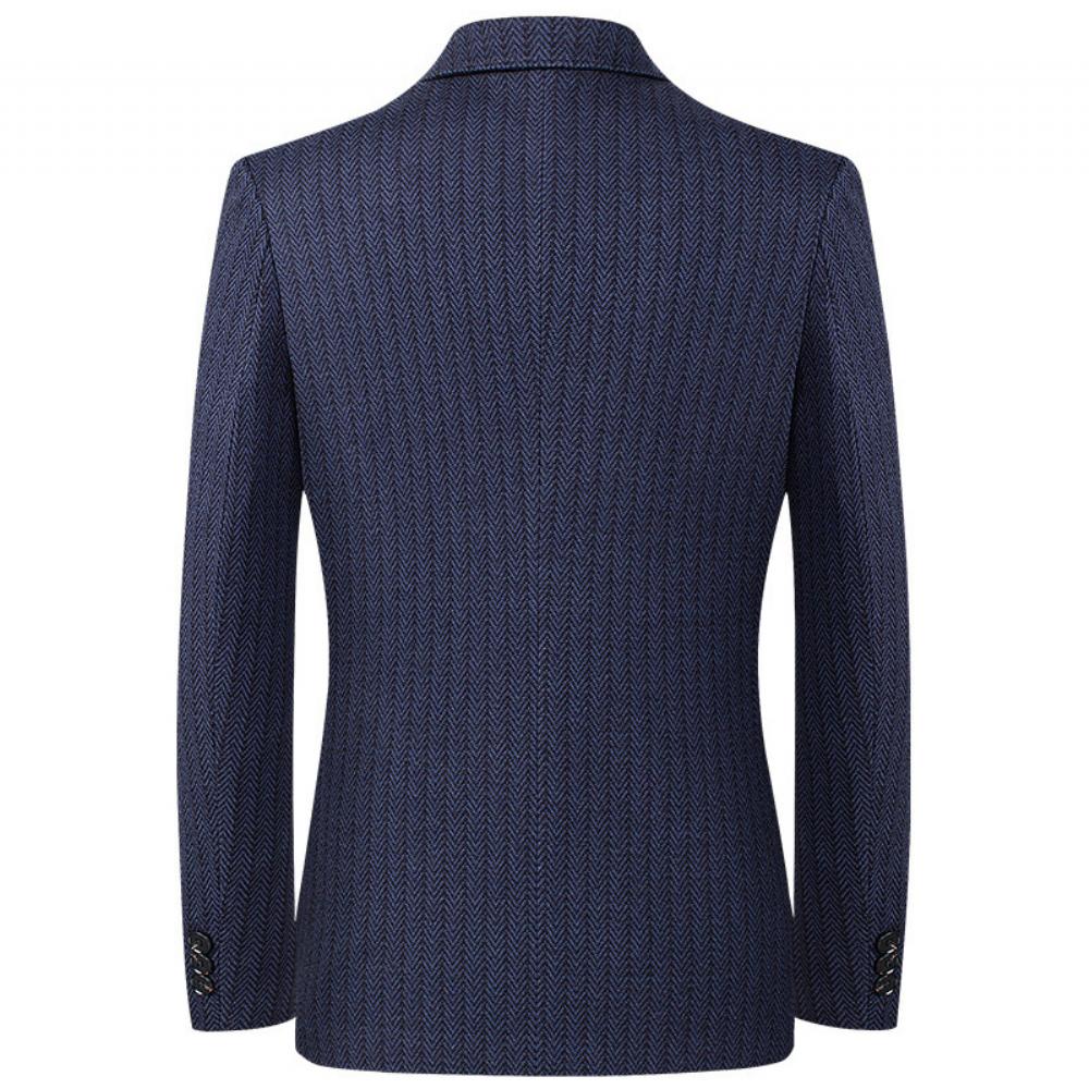 Kevään Syksyn Miesten Slim Fit Pukutakki Keski-ikäinen Nuori Business Rento Raidallinen Yksinkertainen Puku Toppi