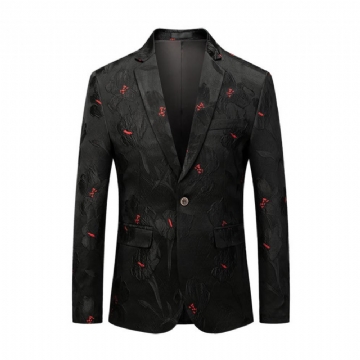 Miesten Vapaa-ajan Puku Jacquard Rento Mekko Groomsmen Takki Miehet