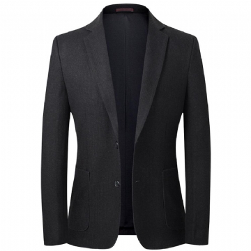 Nuorten Keski-ikäisten Miesten Rento Villapuku Ryppyjä Estävä Ei-rauta Slim Fit Puku Takki