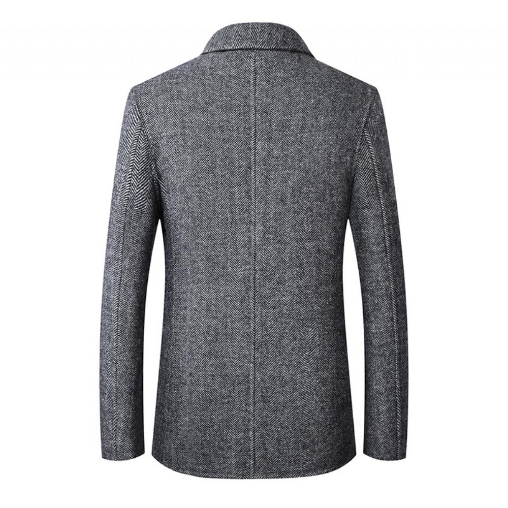 Puku Miesten Business Casual Käsintehty Kaksipuolinen Villatakki Takki