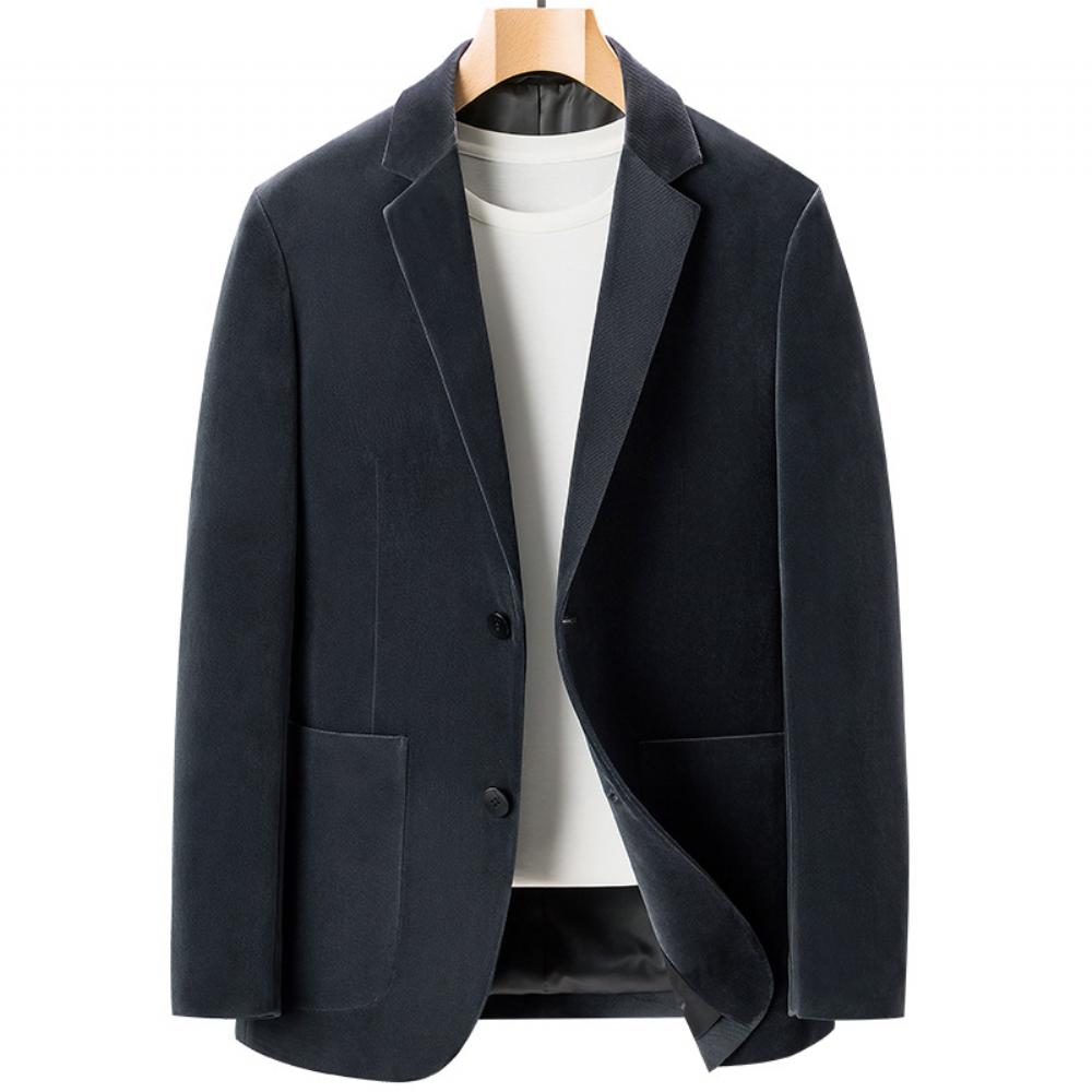 Puku Miesten Sametti Huippuluokan Takki Muoti Liike Rento Slim Fit Ei-rauta Huippu
