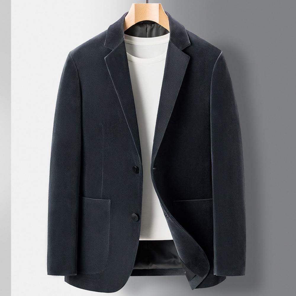 Puku Miesten Sametti Huippuluokan Takki Muoti Liike Rento Slim Fit Ei-rauta Huippu