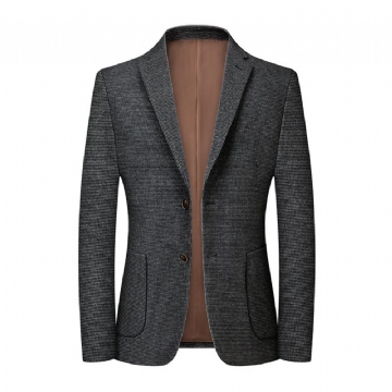 Rento Miesten Puvut Syksyllä Talvella Mustavalkoinen Houndstooth Slim Fit Harjattu Pukutakki