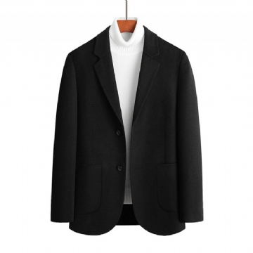 Talvi Miesten Vapaa-ajan Takki Keski-ikäisille Nuorille Business Casual Yksinkertainen Kaksipuolinen Villainen Villapuku Miehille