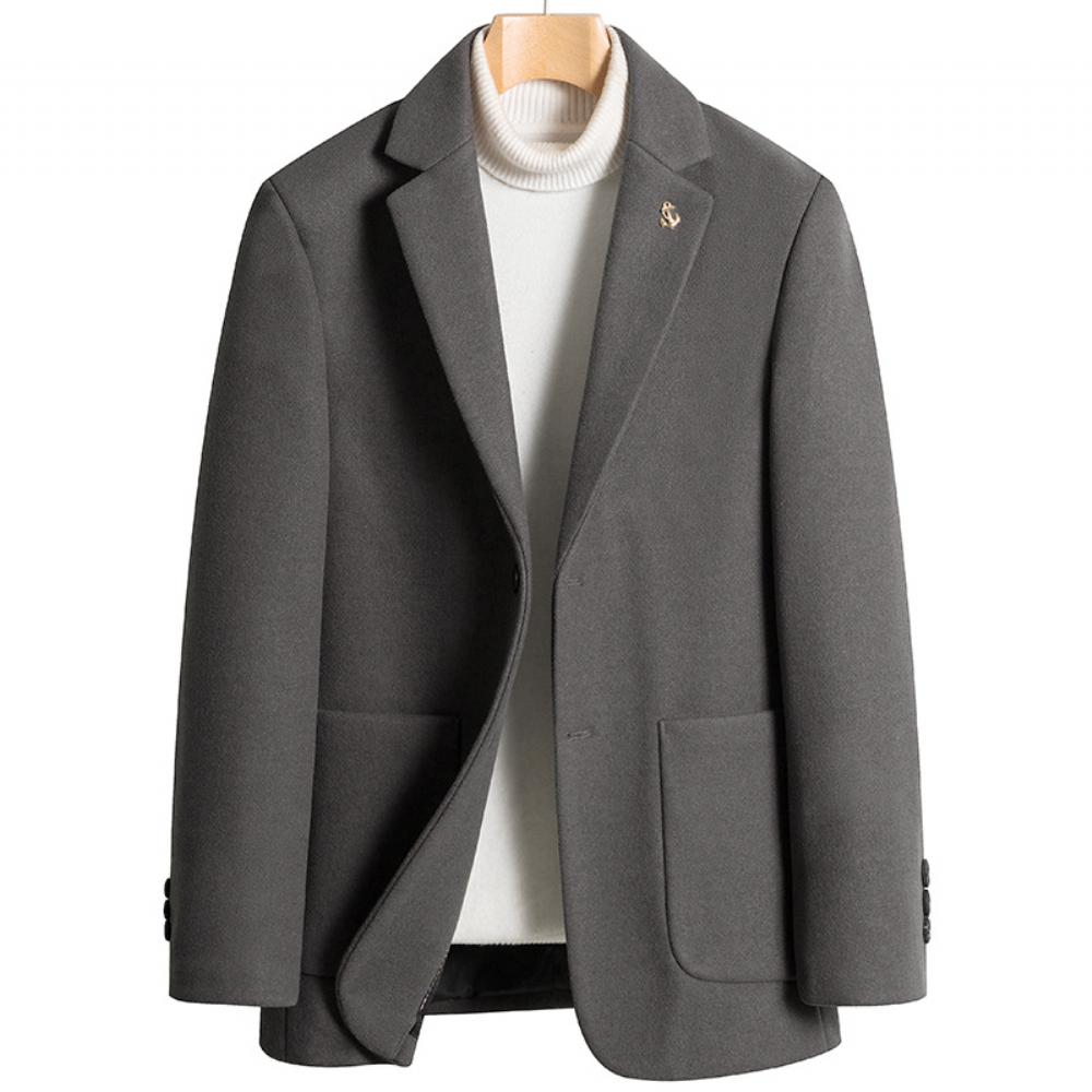 Villainen Yksivärinen Rento Vetoketju Slim Fit Ei Halkeamaa Kolmiulotteinen Patch Pocket Villa Miesten Vapaa-ajan Puku
