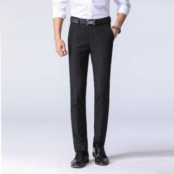 Kevät Syksy Housut Miesten Kapeat Pukuhousut Suorat Löysät Business Casual Ammattimekko Nuorten