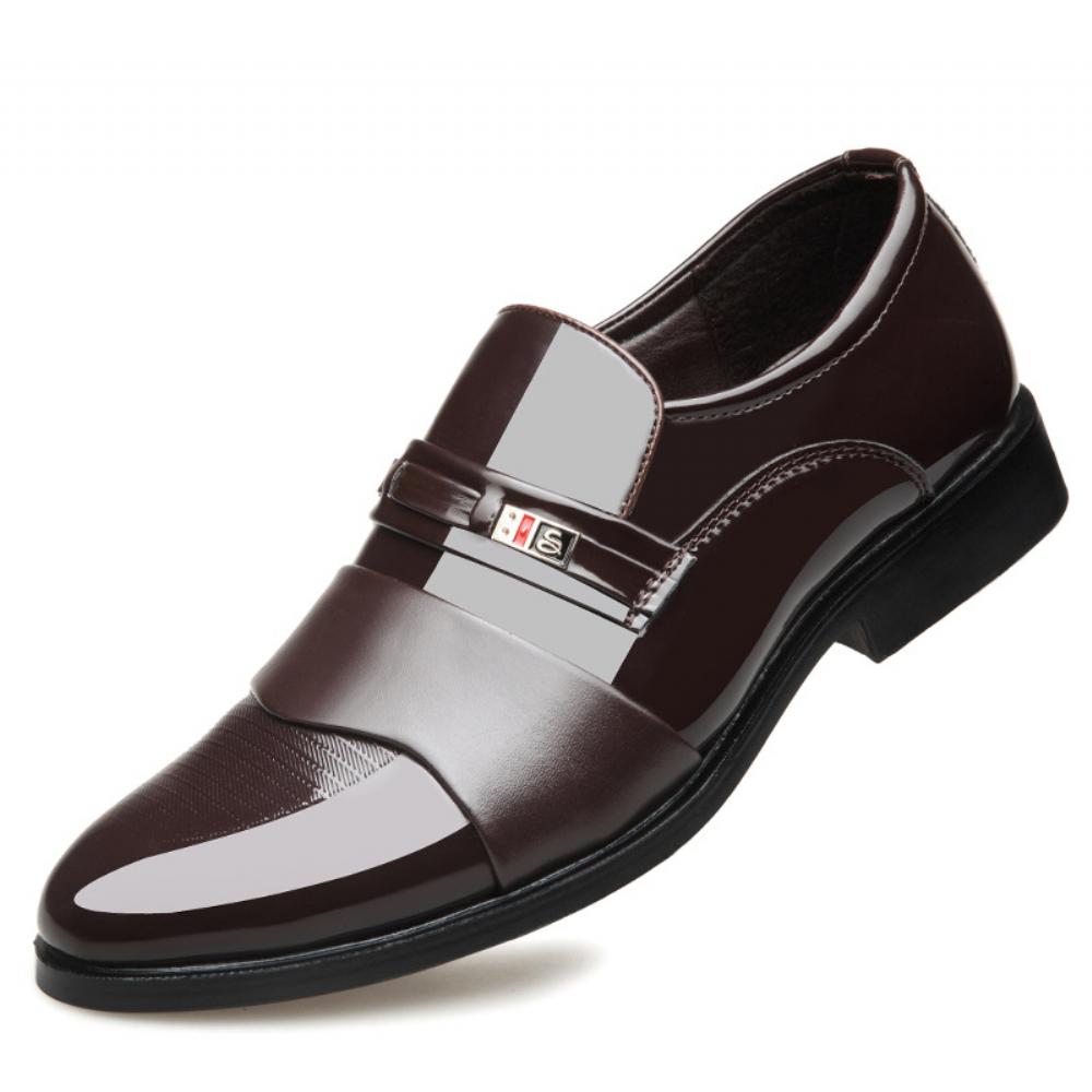 Brittiläinen Muoti Miesten Kengät Kiiltävät Business Casual Nahkakengät Yksinkertaiset Kiiltonahkaiset