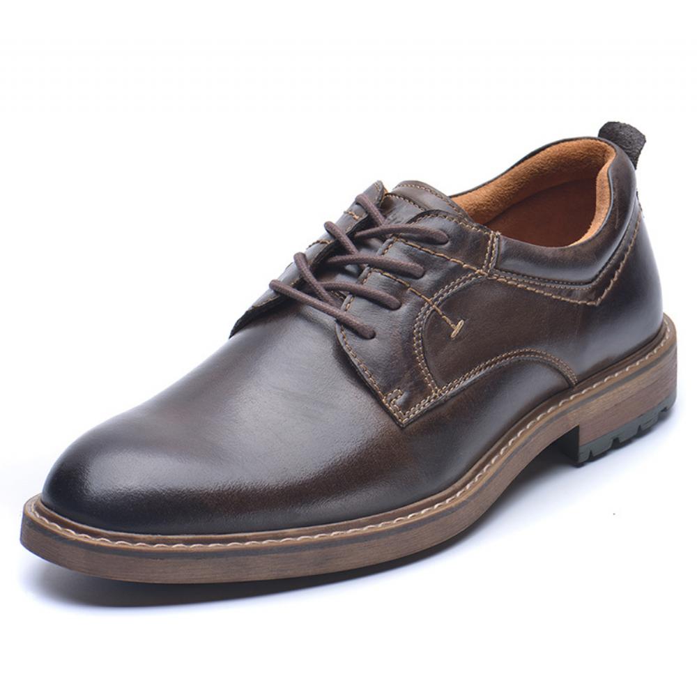Ensimmäisen Kerroksen Lehmännahka Kengät Miesten Neljä Vuodenaikaa Merkki Juhlamekko Business Casual Nahkakengät Plus Kokoiset