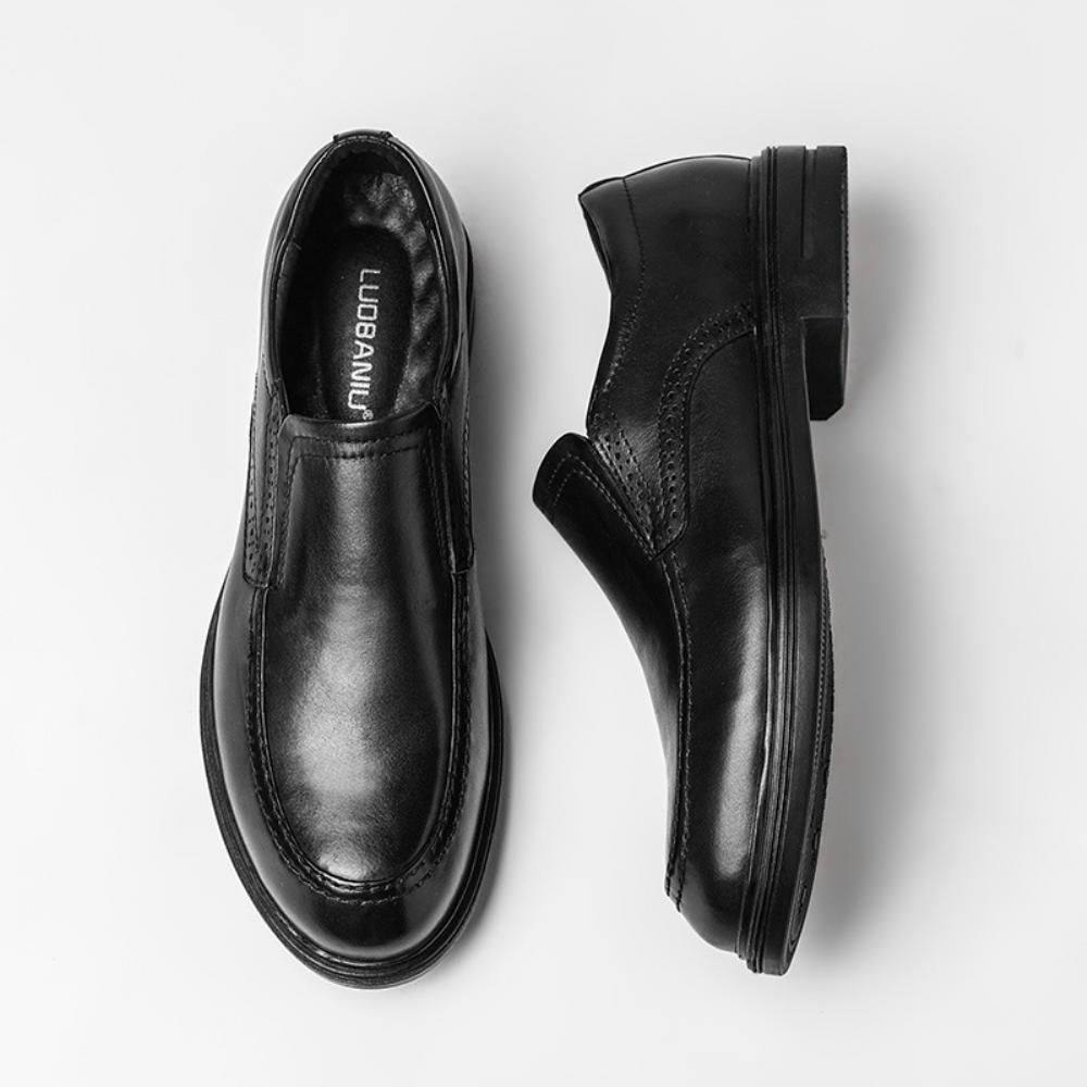 Miesten Business Nahkakengät Juhlamekko Työ Käsintehdyt Nahkaiset Loaferit Paksupohjaiset Kengät
