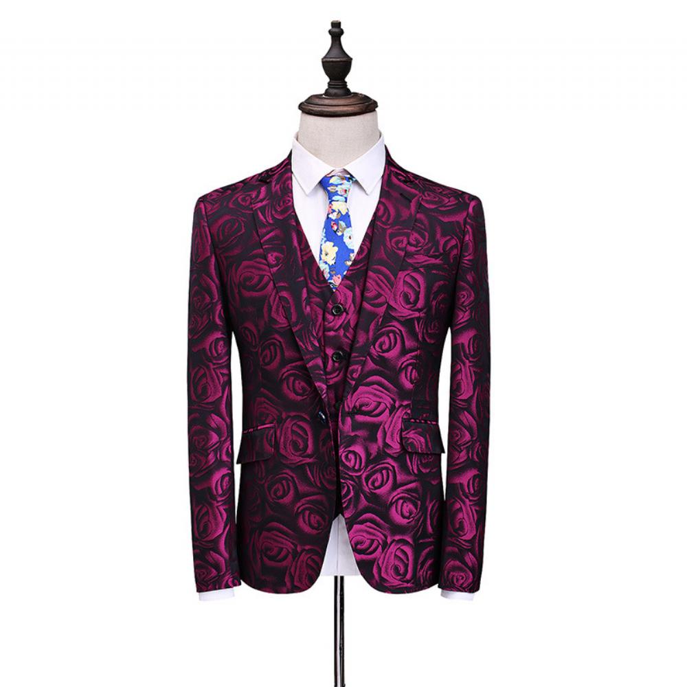Puku Miesten Kolmiosainen Business Casual Sulhanen Hääpuku Kukkapuku Miehille