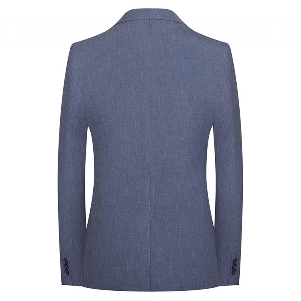 Raidallinen West Miesten Kolmiosainen Puku Häämekko Trend Slim Slit Ammattityökalut