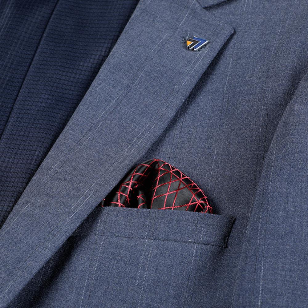 Raidallinen West Miesten Kolmiosainen Puku Häämekko Trend Slim Slit Ammattityökalut